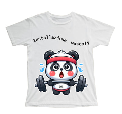 T-shirt Bambino/a PANDA MUSCOLI ( PA489056789 ) - Gufetto Brand 