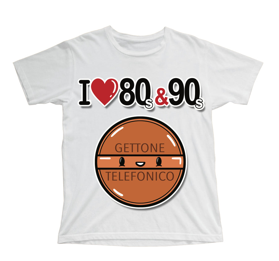 T-shirt Bambino/a I LOVE 80/90 GETTONE ( G70009217 ) - Gufetto Brand 
