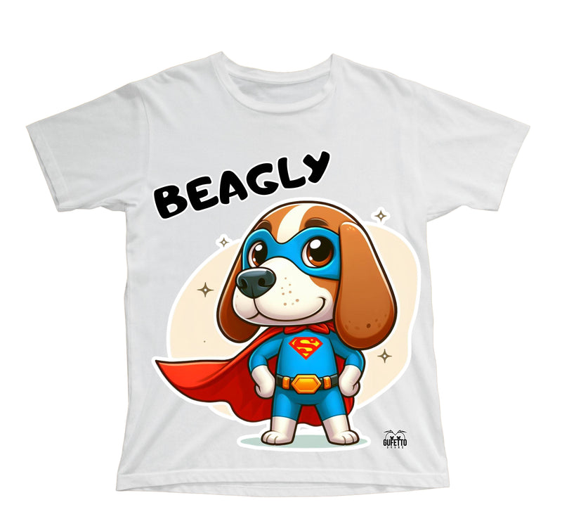 T-shirt Bambino/a BEAGLY SUPER EROE ( BE2385746985 ) - Gufetto Brand 