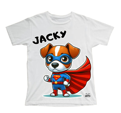 T-shirt Bambino/a JACKY SUPER EROE ( JA7539516458 ) - Gufetto Brand 