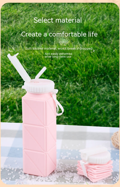 Bottiglia d'acqua pieghevole Tazza sportiva Tazze pieghevoli in silicone portatili Tazza per uso alimentare Retrattile Viaggio all'aperto Corsa Equitazione Campeggio - Gufetto Brand 