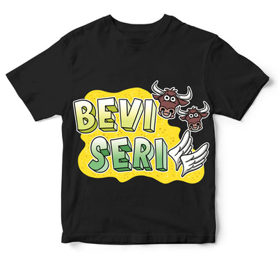 T-shirt Bambino/a REBUS BEVITORI SERIALI ( BS82563258 ) - Gufetto Brand 