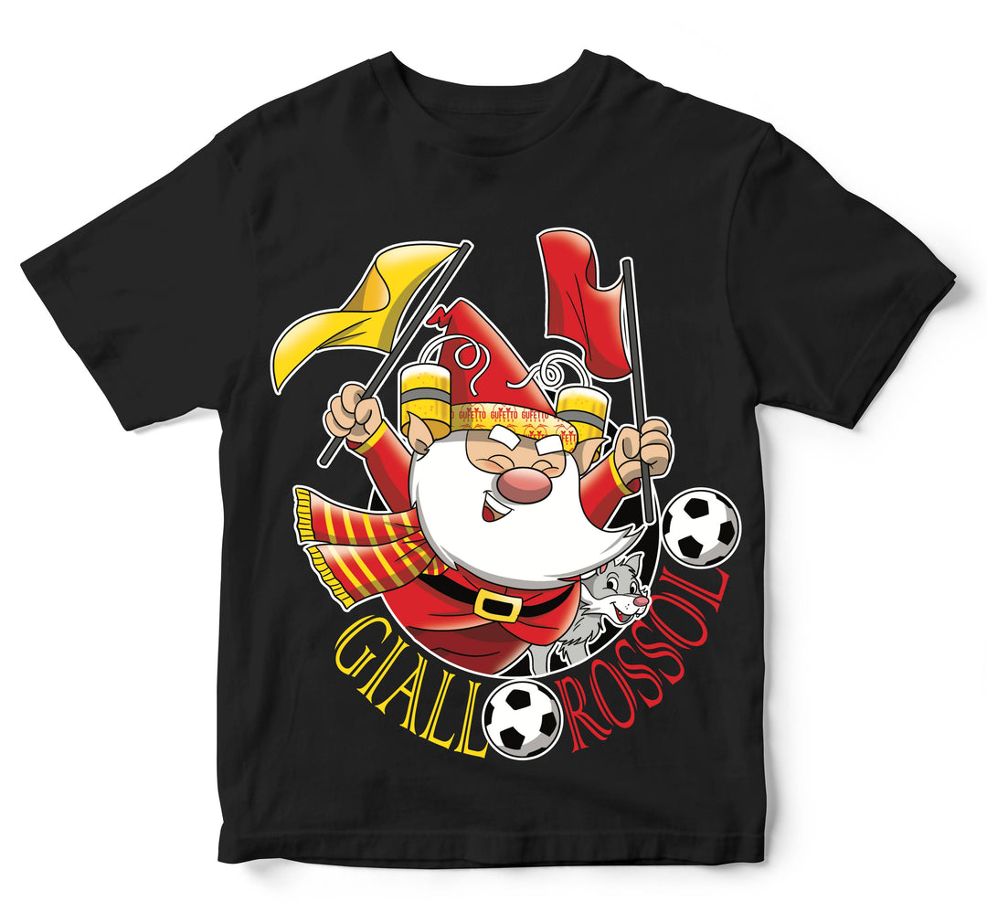 T-shirt Bambino/a Nera GialloRossolo Outlet - Gufetto Brand 