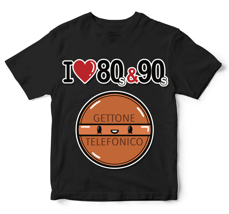 T-shirt Bambino/a I LOVE 80/90 GETTONE ( G70009217 ) - Gufetto Brand 
