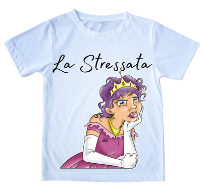 T-shirt BIANCA DONNA PRINCIPESSE STRESSATA Outlet - Gufetto Brand 