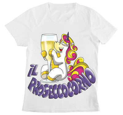 T-shirt Donna IL PROSECCOCORNO ( PR6097845 ) - Gufetto Brand 