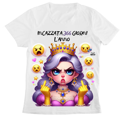 T-shirt Donna PRINCIPESSA INCAZZATA ( IN228866956  ) - Gufetto Brand 
