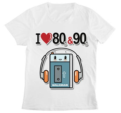 T-shirt Donna I LOVE 80/90 WALKMAN ( WA8054362 ) - Gufetto Brand 