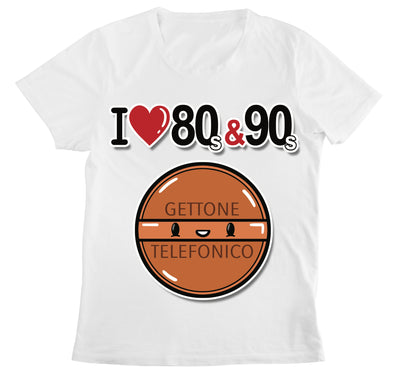 T-shirt Donna I LOVE 80/90 GETTONE ( G70009217 ) - Gufetto Brand 