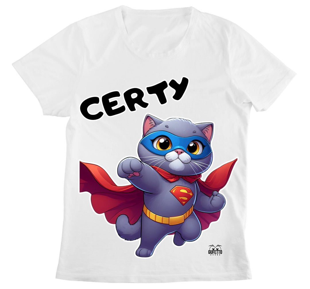 T-shirt Donna CERTY SUPER EROE CERTOSINO ( CE93638596 ) - Gufetto Brand 