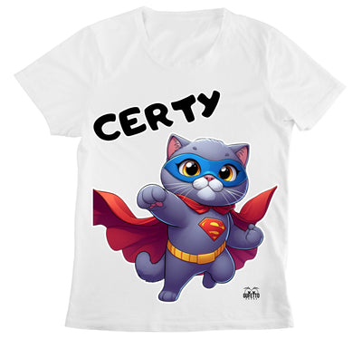 T-shirt Donna CERTY SUPER EROE CERTOSINO ( CE93638596 ) - Gufetto Brand 