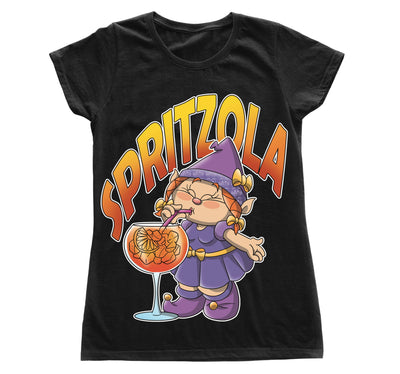 T-shirt nera Donna Spritzola Outlet - Gufetto Brand 