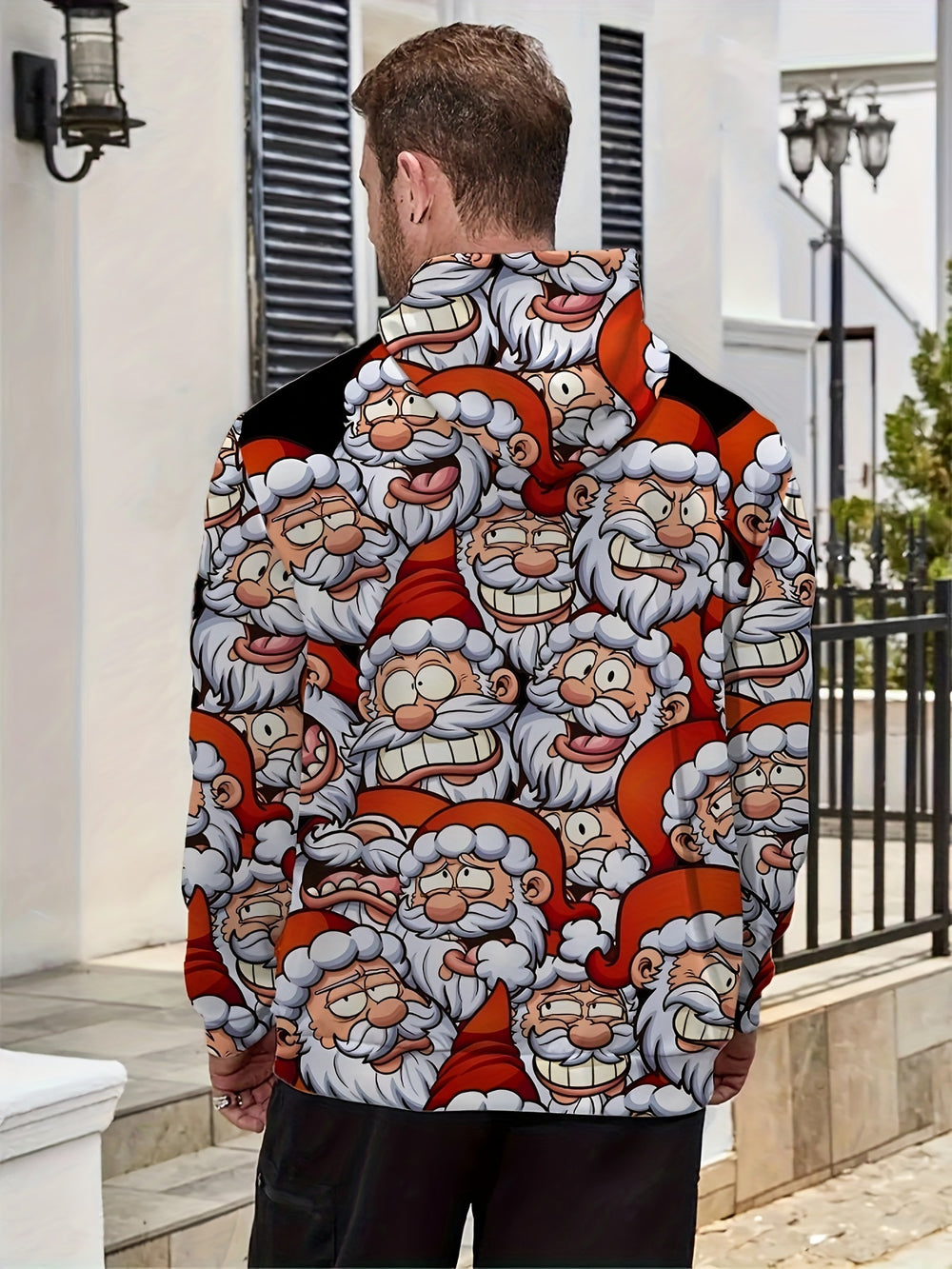 Men's Novelty Hoodie - Casual Polyester Knit, Machine Washable, Printed Design, Hat Shirt - Gufetto Brand 