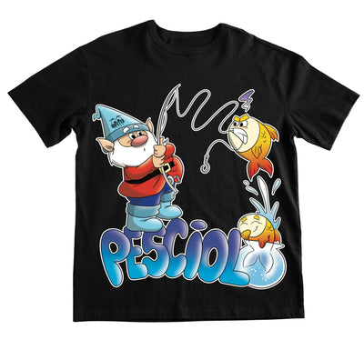 T-shirt Uomo Nera Pesciolo Outlet - Gufetto Brand 