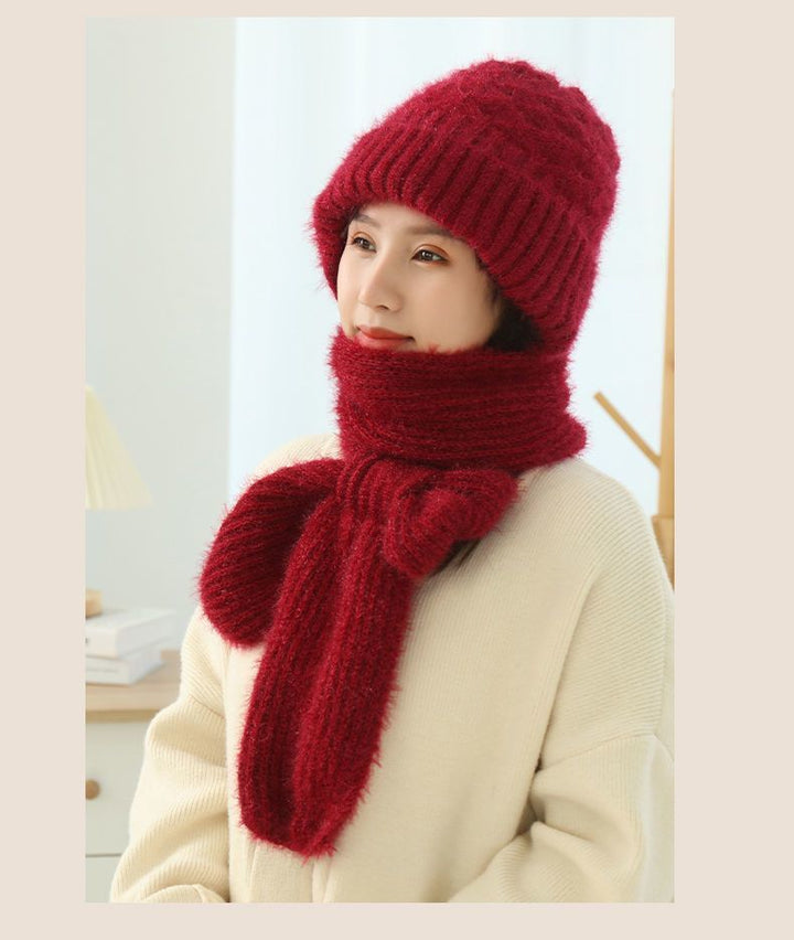 Sciarpa e cappello foderati in pile da donna Sciarpa invernale calda lavorata a maglia - Gufetto Brand 