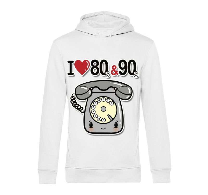 Felpa Uomo I LOVE 80/90 TELEFONO ( T893666578 ) - Gufetto Brand 