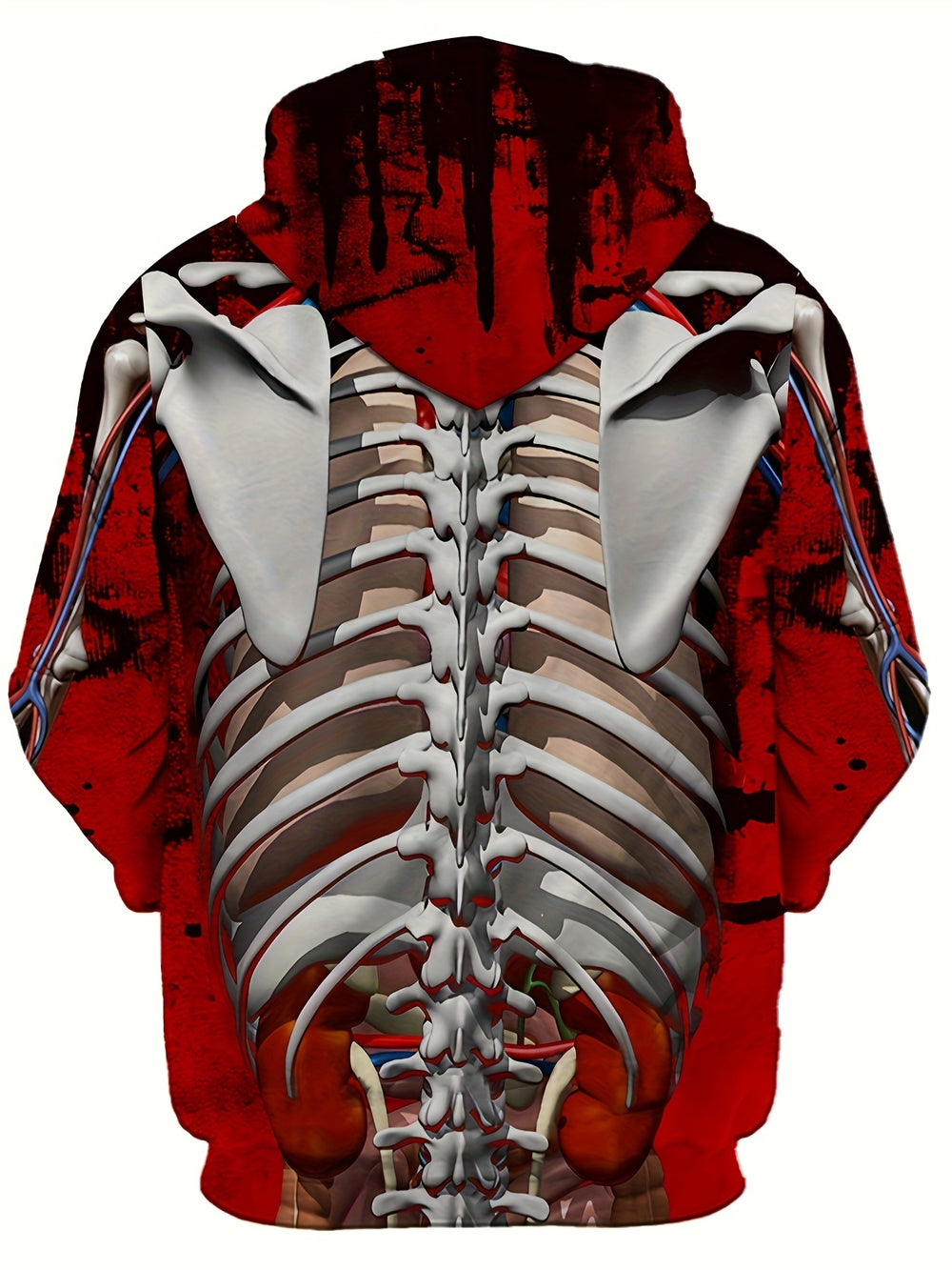 Novel Organ Pattern Print Hoodie, Cool Hoodies For Men, Men's Casual Graphic Design Pullover Hooded Sweatshirt With Kangaroo Pocket Streetwear For Winter Fall, As Gifts - Gufetto Brand 