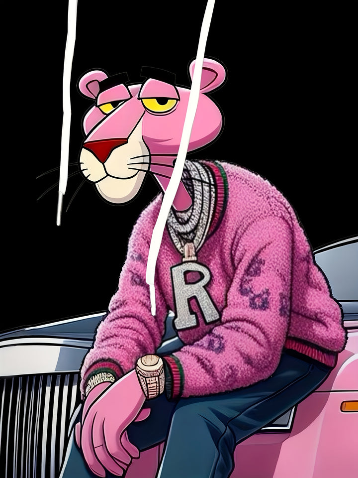 Felpa Cappuccio Pantera Rosa - Gufetto Brand 