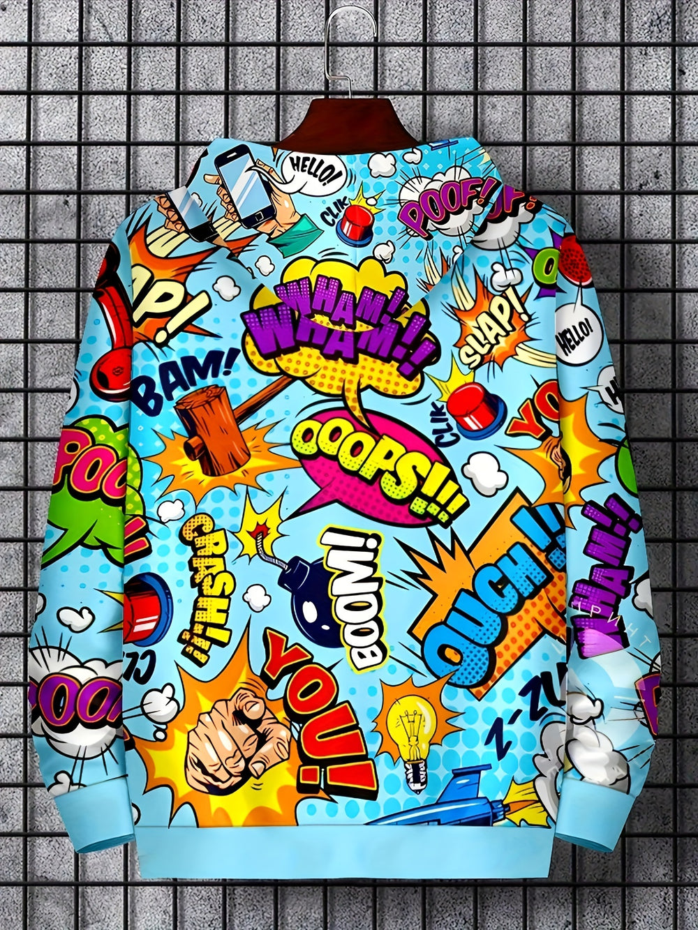1pc Men'S 3D Comic Print Hoodie, Casual Style, Polyester Knit Pullover with Long Sleeves, Regular Fit, Spring/Autumn Fashion Sweatshirt - Gufetto Brand 