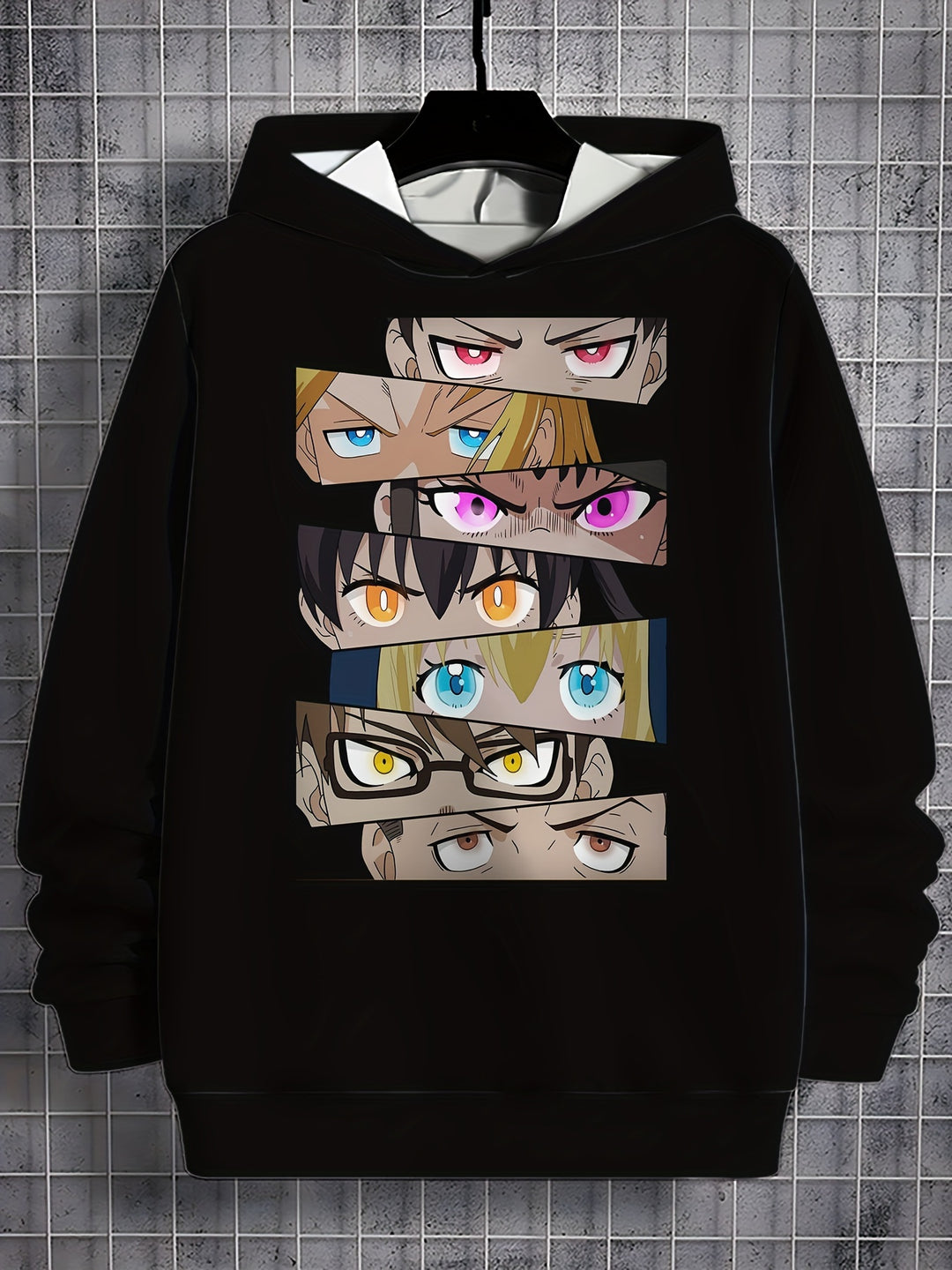 Men's Anime Print Hoodie - Casual Pullover with Kangaroo Pocket, Long Sleeve, Polyester Blend, Perfect for Fall & Winter - Great Gift Idea - Gufetto Brand 
