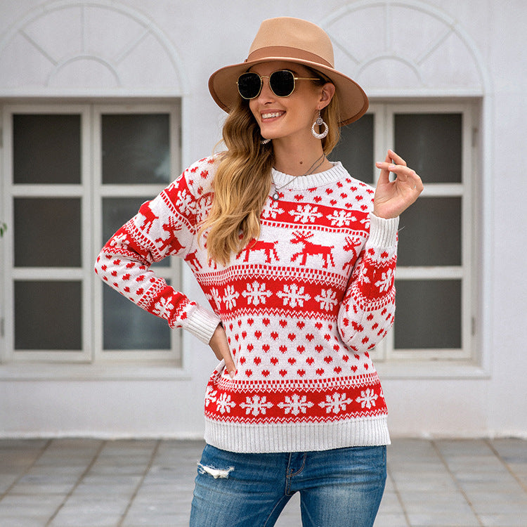 Maglione natalizio con fiocco di neve da donna - Gufetto Brand 