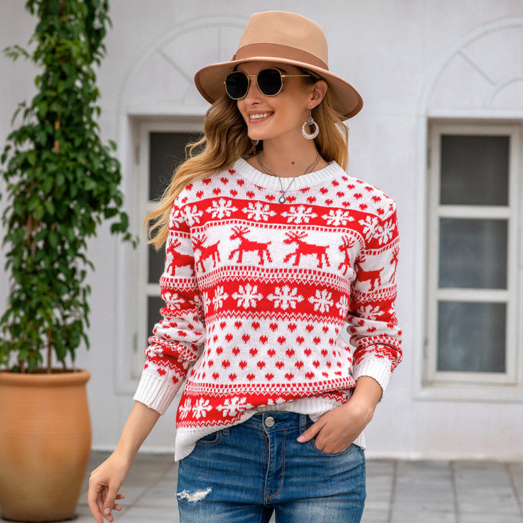 Maglione natalizio con fiocco di neve da donna - Gufetto Brand 
