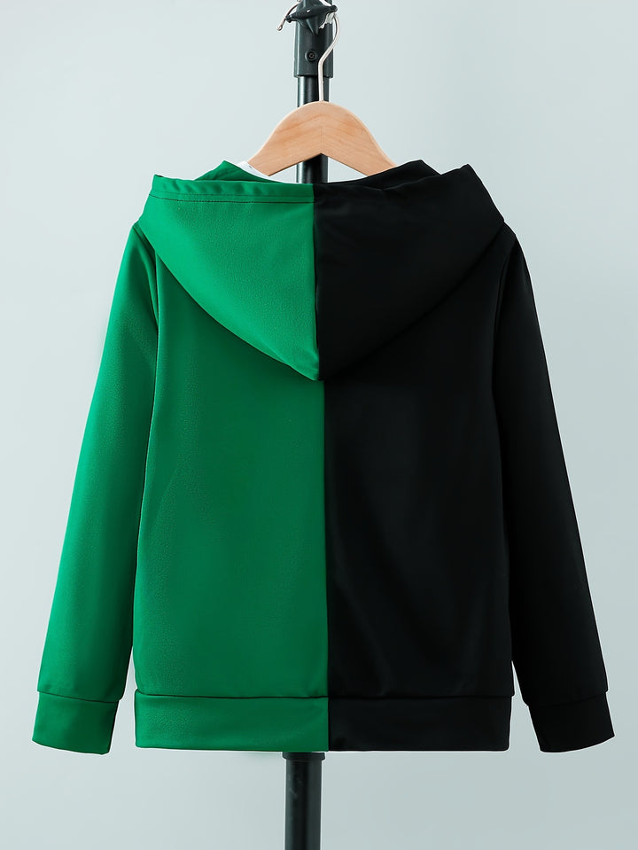 Funny Expression Graphic Print Boys Colorblock Zip Up Lightweight Hoodie Sweatshirt Casual Long Sleeve Hoodies with Pockets Gym Sports Hooded Jacket - Gufetto Brand 