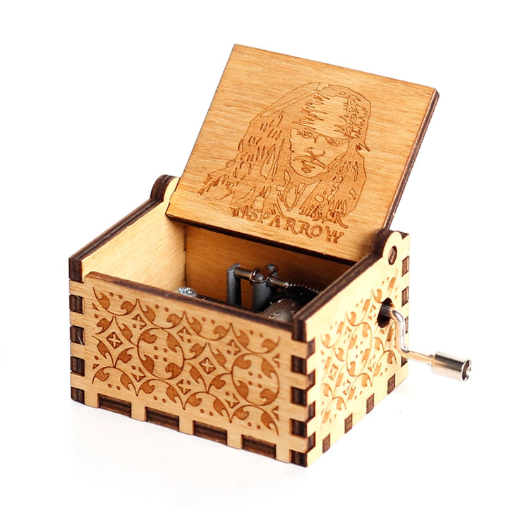 Carillon in legno nero Jurassic Park Caja Musical Queen Totoro Carillon in legno a manovella Regalo di Natale - Gufetto Brand 