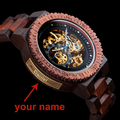 Personalized Watch Men BOBO BIRD Wood Automatic Watches Relogio Masculino Custom Anniversary Gifts for Him Free Engraving - Gufetto Brand 