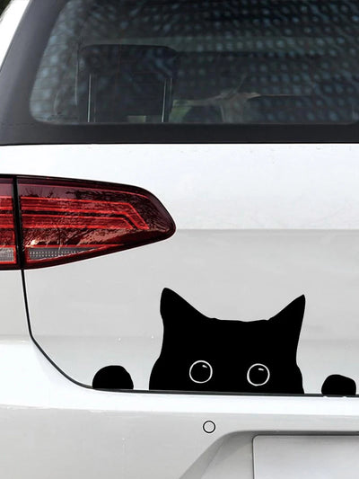 CK2800# 24*9cm Cat peeping funny car sticker vinyl decal white/black car auto stickers for car bumper window car decorations - Gufetto Brand 
