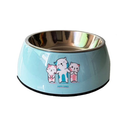 Ciotola per cani e gatti rimovibile in melamina e acciaio inossidabile - Gufetto Brand 