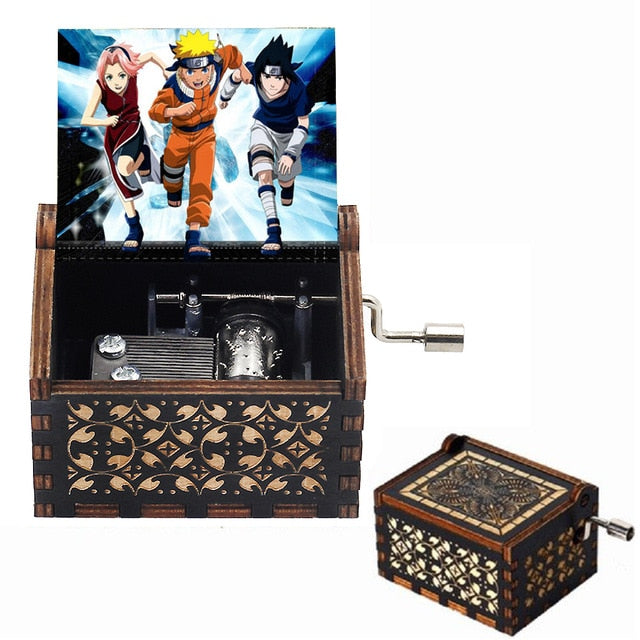 Carillon in legno nero Jurassic Park Caja Musical Queen Totoro Carillon in legno a manovella Regalo di Natale - Gufetto Brand 