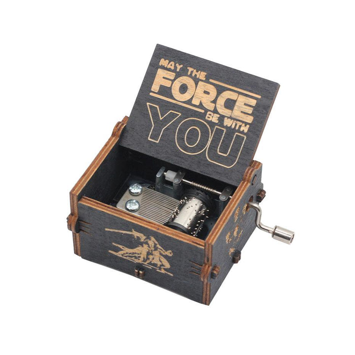 Carillon in legno nero Jurassic Park Caja Musical Queen Totoro Carillon in legno a manovella Regalo di Natale - Gufetto Brand 