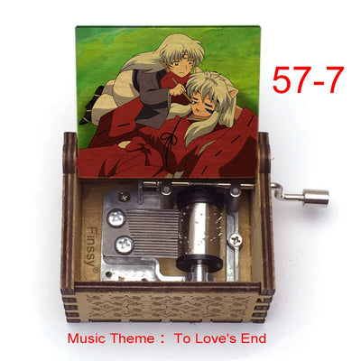 Carillon Tema musicale alla fine dell'amore anime inuyasha KAGOME Kikyo Sesshomaru Stampa carillon in legno bambini ragazzi ragazze regalo Caixa De Musica