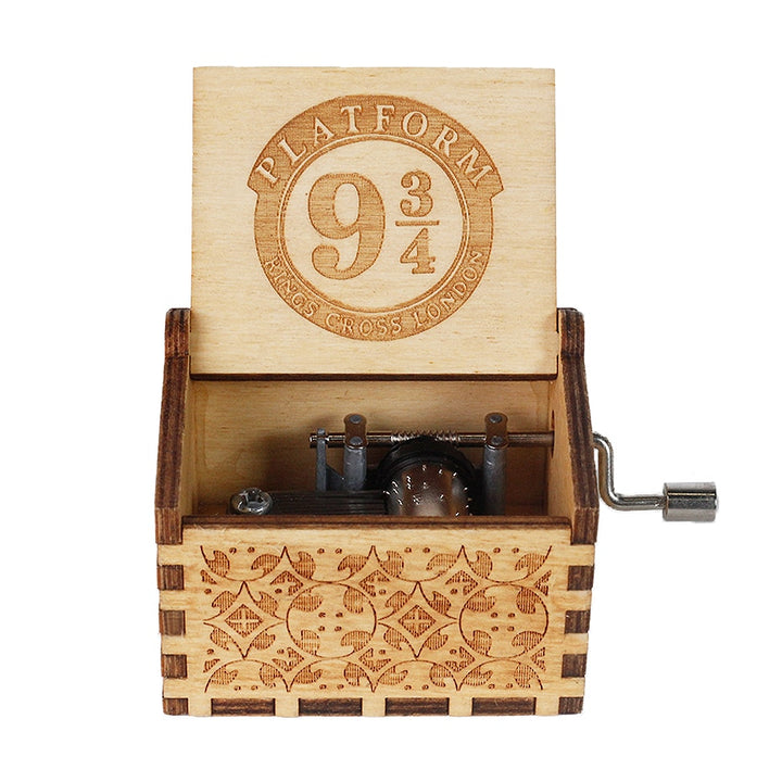 Carillon in legno nero Jurassic Park Caja Musical Queen Totoro Carillon in legno a manovella Regalo di Natale - Gufetto Brand 