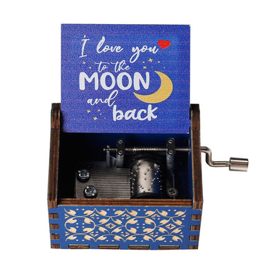 Carillon in legno nero Jurassic Park Caja Musical Queen Totoro Carillon in legno a manovella Regalo di Natale - Gufetto Brand 