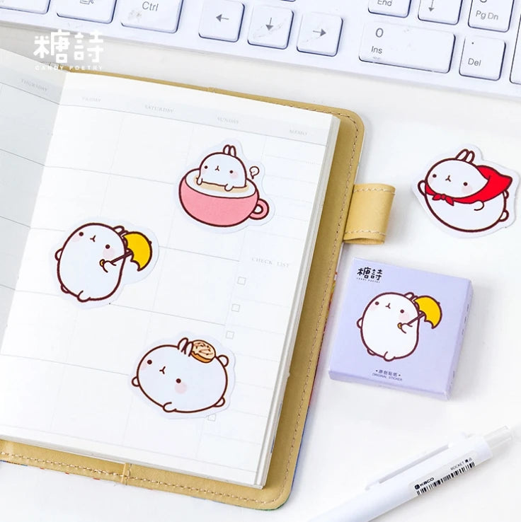 45 Pcs/box Rabbit Vacation Mini Paper Sticker Decoration Diy Scrapbooking Diary Label Stickers Stationery Shcool Office Supply - Gufetto Brand 