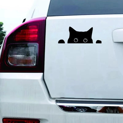 CK2800# 24*9cm Cat peeping funny car sticker vinyl decal white/black car auto stickers for car bumper window car decorations - Gufetto Brand 