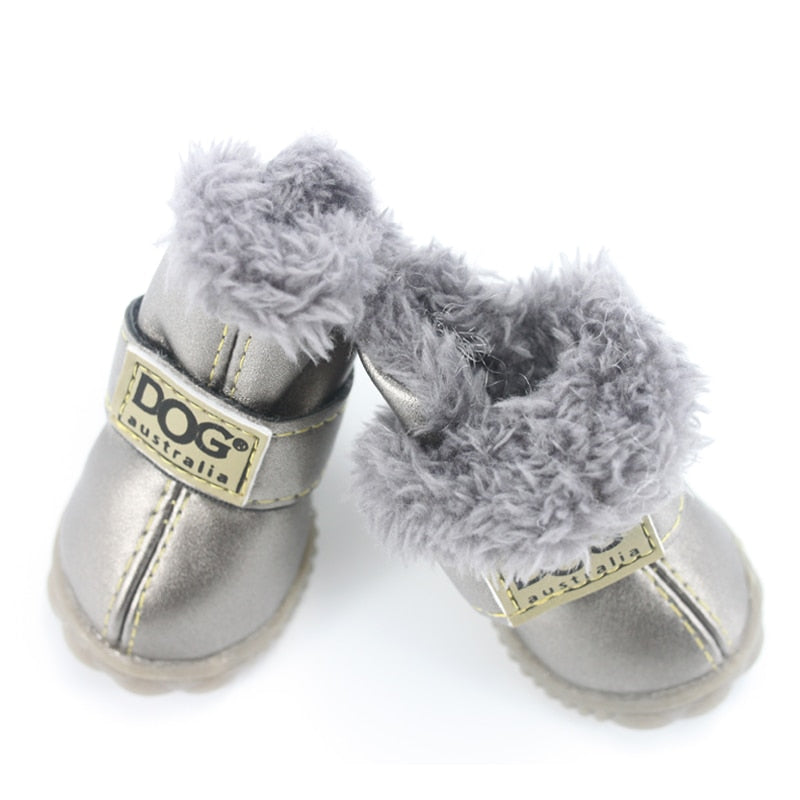 Scarpe per cani da compagnia invernali super calde 4 pezzi / set stivali per cani in cotone antiscivolo scarpe XS XXL per cani di piccola taglia prodotto per animali domestici Chihuahua impermeabile - Gufetto Brand 