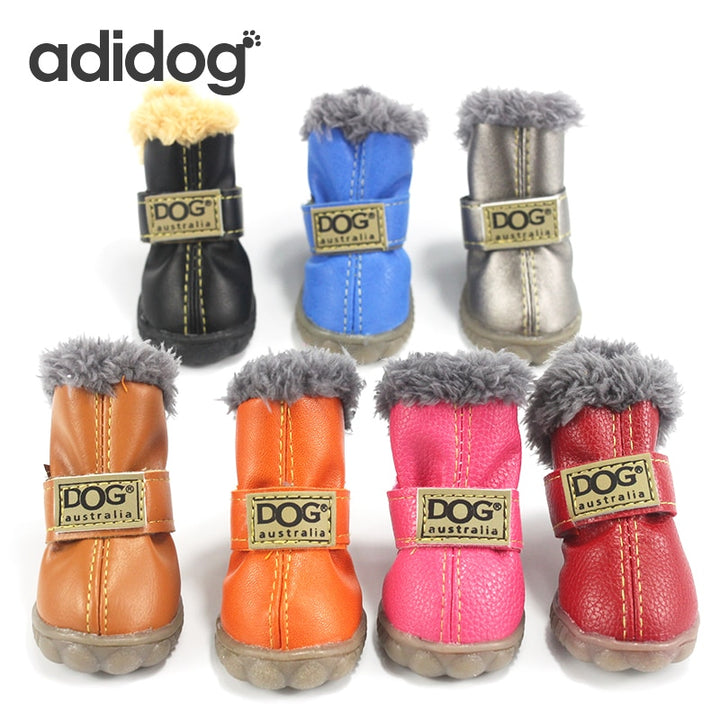 Scarpe per cani da compagnia invernali super calde 4 pezzi / set stivali per cani in cotone antiscivolo scarpe XS XXL per cani di piccola taglia prodotto per animali domestici Chihuahua impermeabile - Gufetto Brand 