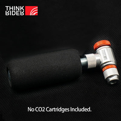 ThinkRider Pompa CO2 per bicicletta Adattatore Schrader Presta Gonfiatore per bici Tubo per pneumatici in alluminio Mini formato Pompe MTB Cartuccia CO2 - Gufetto Brand 