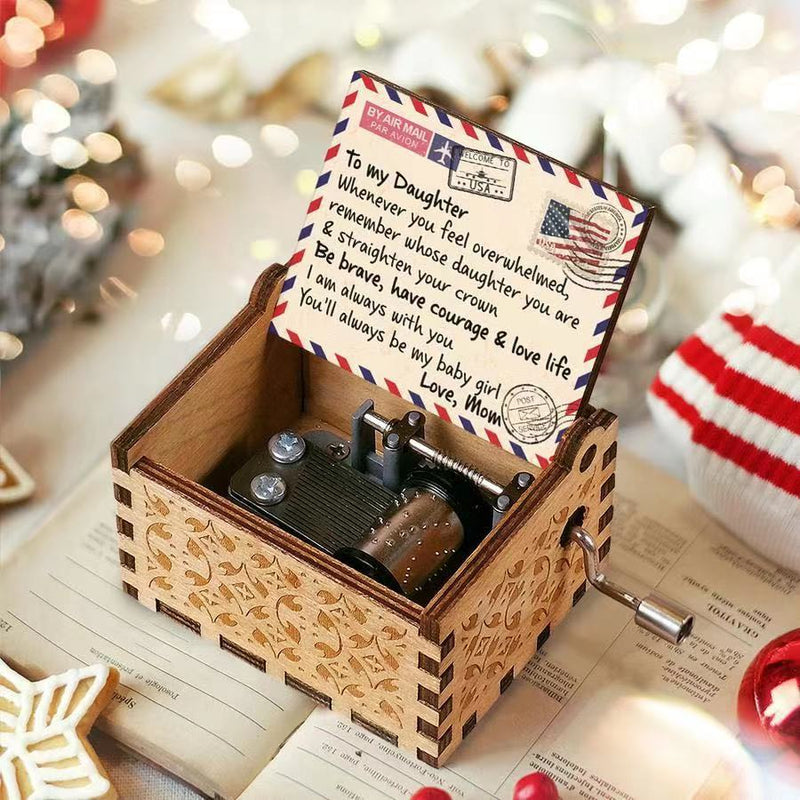 Carillon con intaglio del legno e stampa a colori per bella moglie figlia/figlio regalo di festa regalo di Natale tu sei la mia musica del sole - Gufetto Brand 