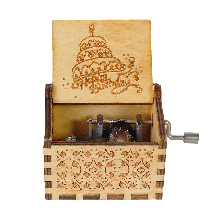 Carillon in legno nero Jurassic Park Caja Musical Queen Totoro Carillon in legno a manovella Regalo di Natale - Gufetto Brand 