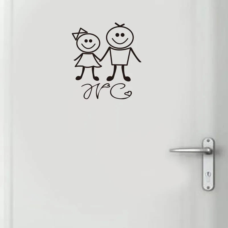 10 Style WC Wall Sticker for Toilet Door Waterproof Stickers Bathroom Decor house Family Home Decoration mural WC wallpaper - Gufetto Brand 