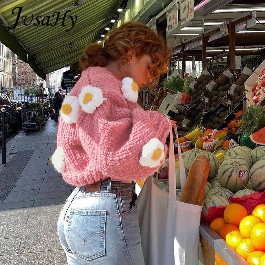 JuSaHy Maglioni cardigan natalizi con decorazione elegante a forma di fragola per le donne Cappotto monopetto allentato con scollo a V da ragazza Nuovo - Gufetto Brand 