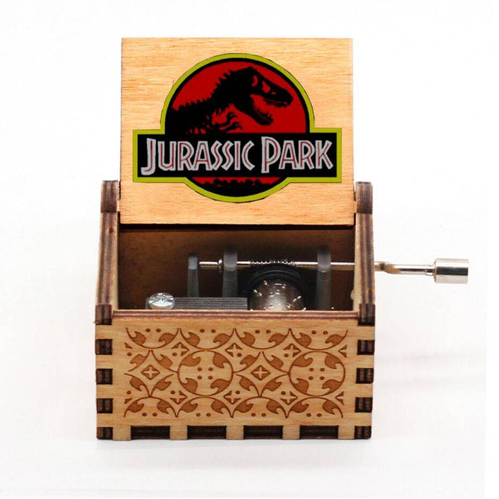 Carillon in legno nero Jurassic Park Caja Musical Queen Totoro Carillon in legno a manovella Regalo di Natale - Gufetto Brand 