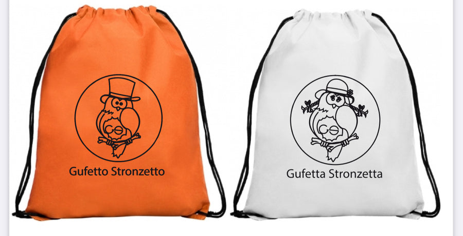 Sacche Gufetto e Gufetta Bianca Arancione - Gufetto Brand 