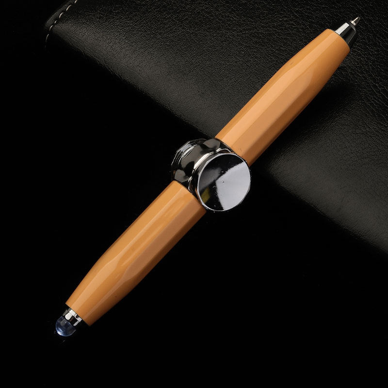 Penna LED multifunzione creativa Spinning Decompression Gyro Penna a sfera in metallo Forniture scolastiche per ufficio di moda Penne da scrittura - Gufetto Brand 