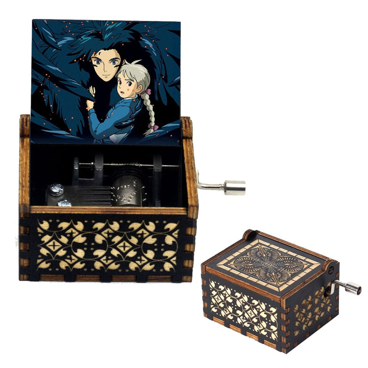 Il castello errante di Howl Carillon Tema anime Musica Merry Go Round of Life Carillon a manovella in legno Regalo di compleanno di Capodanno - Gufetto Brand 