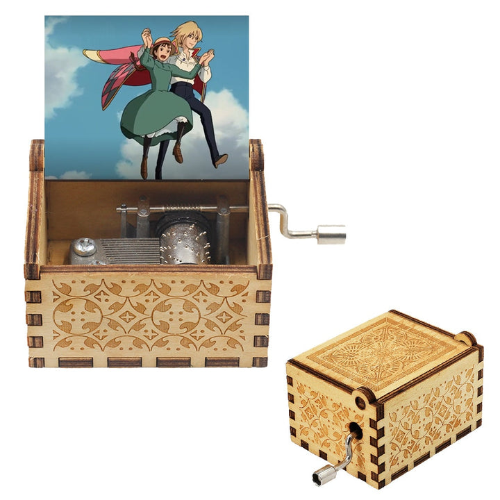 Il castello errante di Howl Carillon Tema anime Musica Merry Go Round of Life Carillon a manovella in legno Regalo di compleanno di Capodanno - Gufetto Brand 